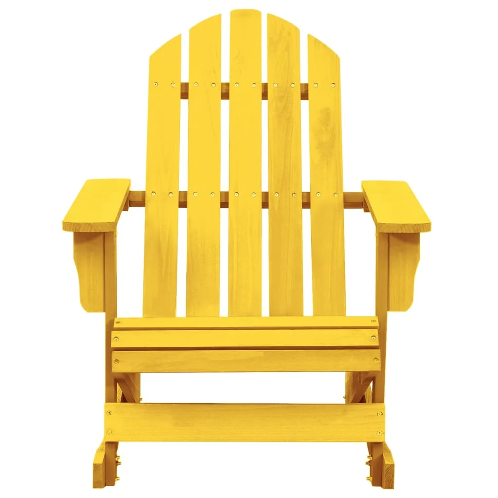 Tomshoo Yellow Adirondack Rocking ChairSolid Fir Wood, Weather Resistant, Ergonomic Design