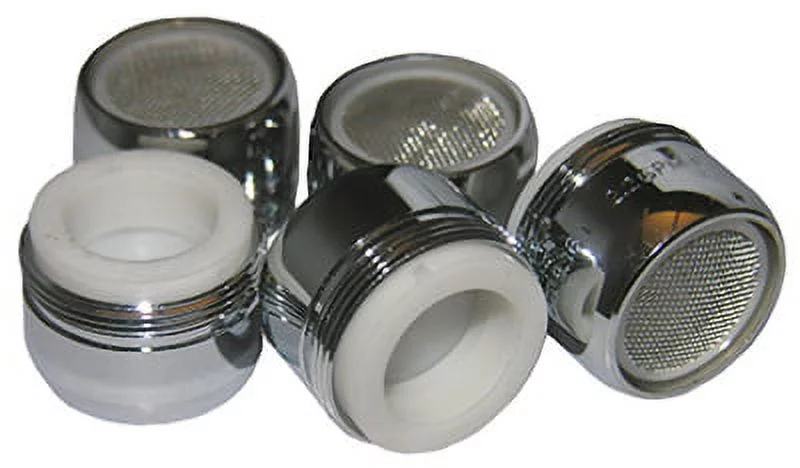 Lasco 1.8 GPM 55/64 In. Male Dual Thread Aerator, Chrome-Plated (5-Pack) 09-9017