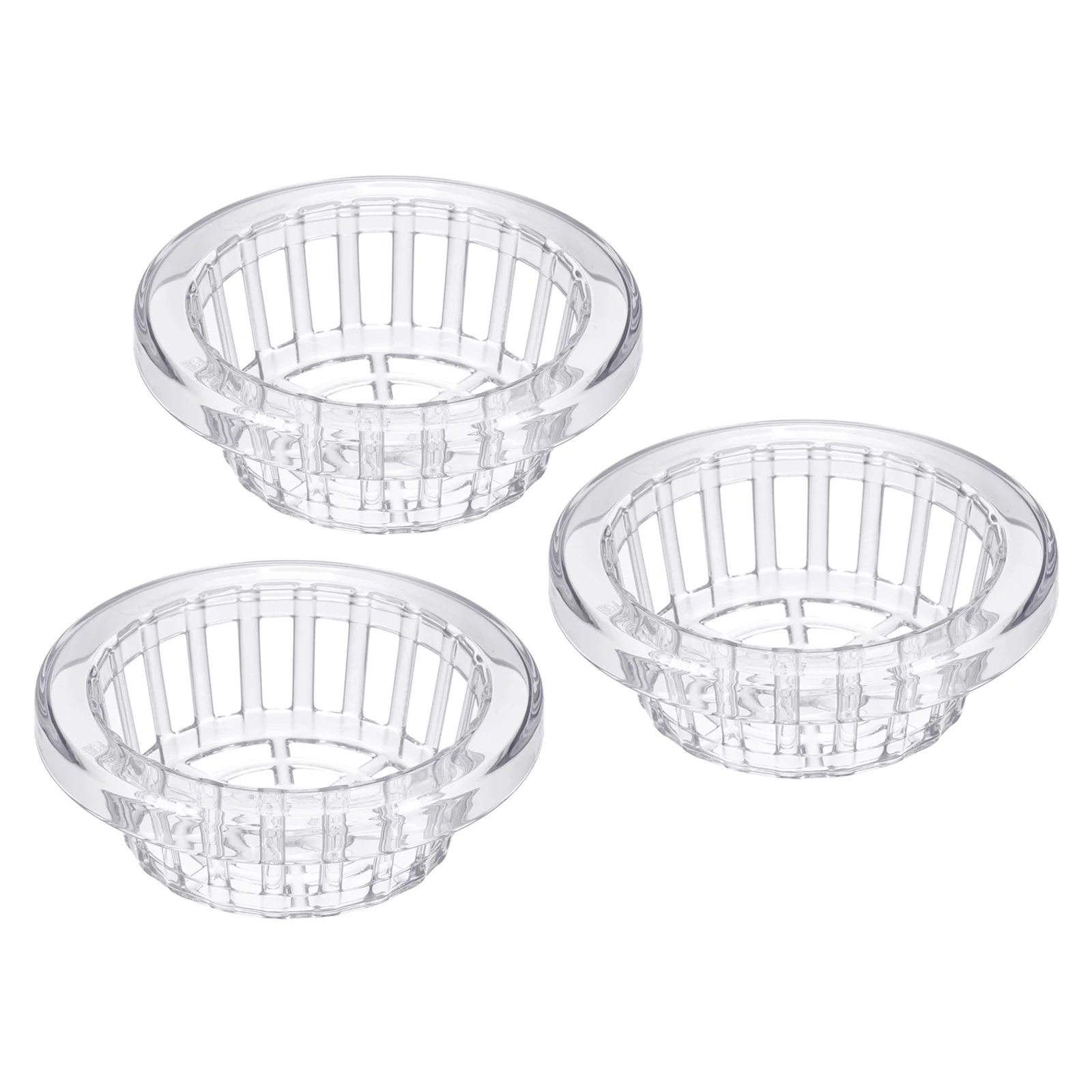 Uxcell 6 Inch Round Garden Plastic Mesh Cup Slotted Net Pot Basket for Flower Planting Clear 3 Pack