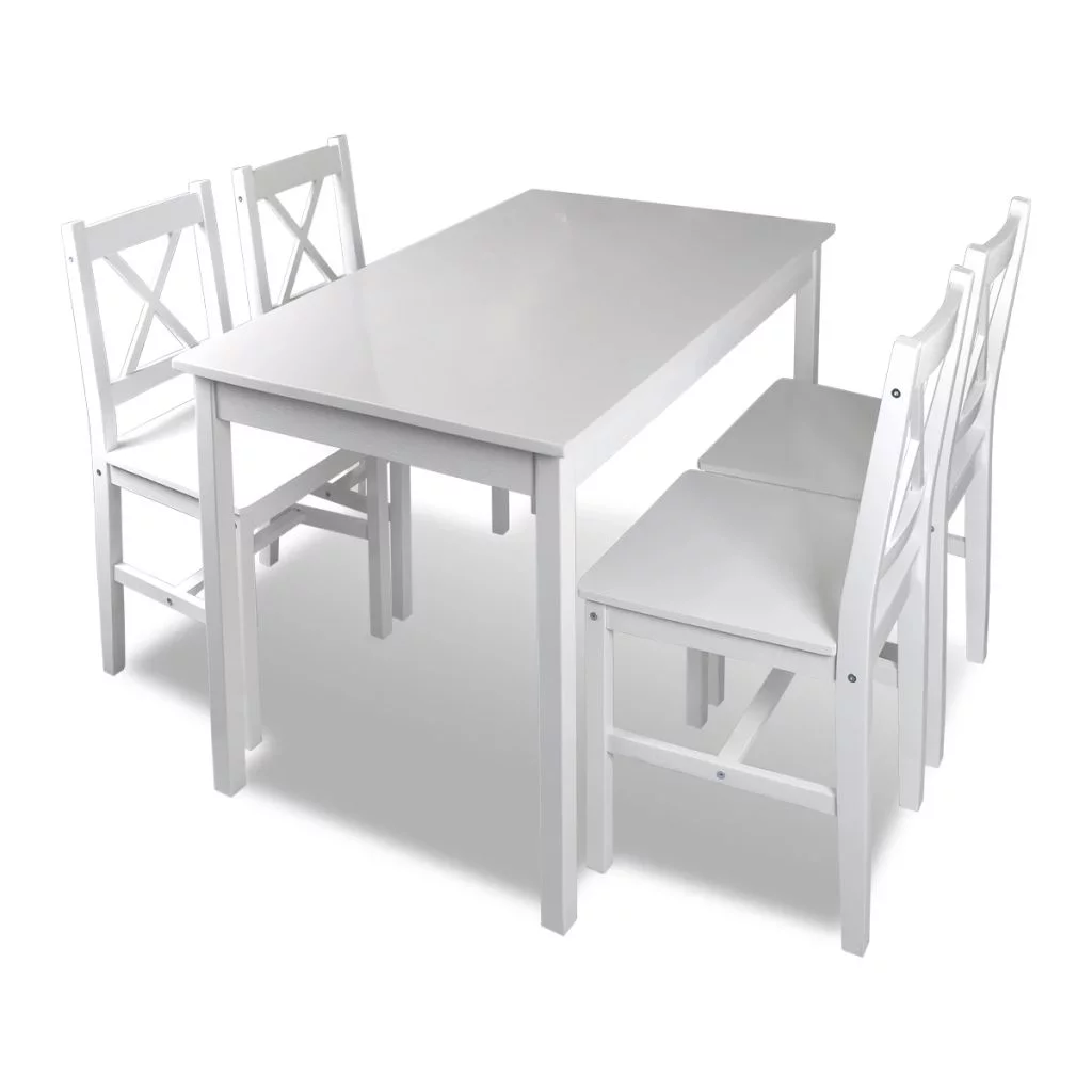 Tomshoo 5 Piece Dining Set White