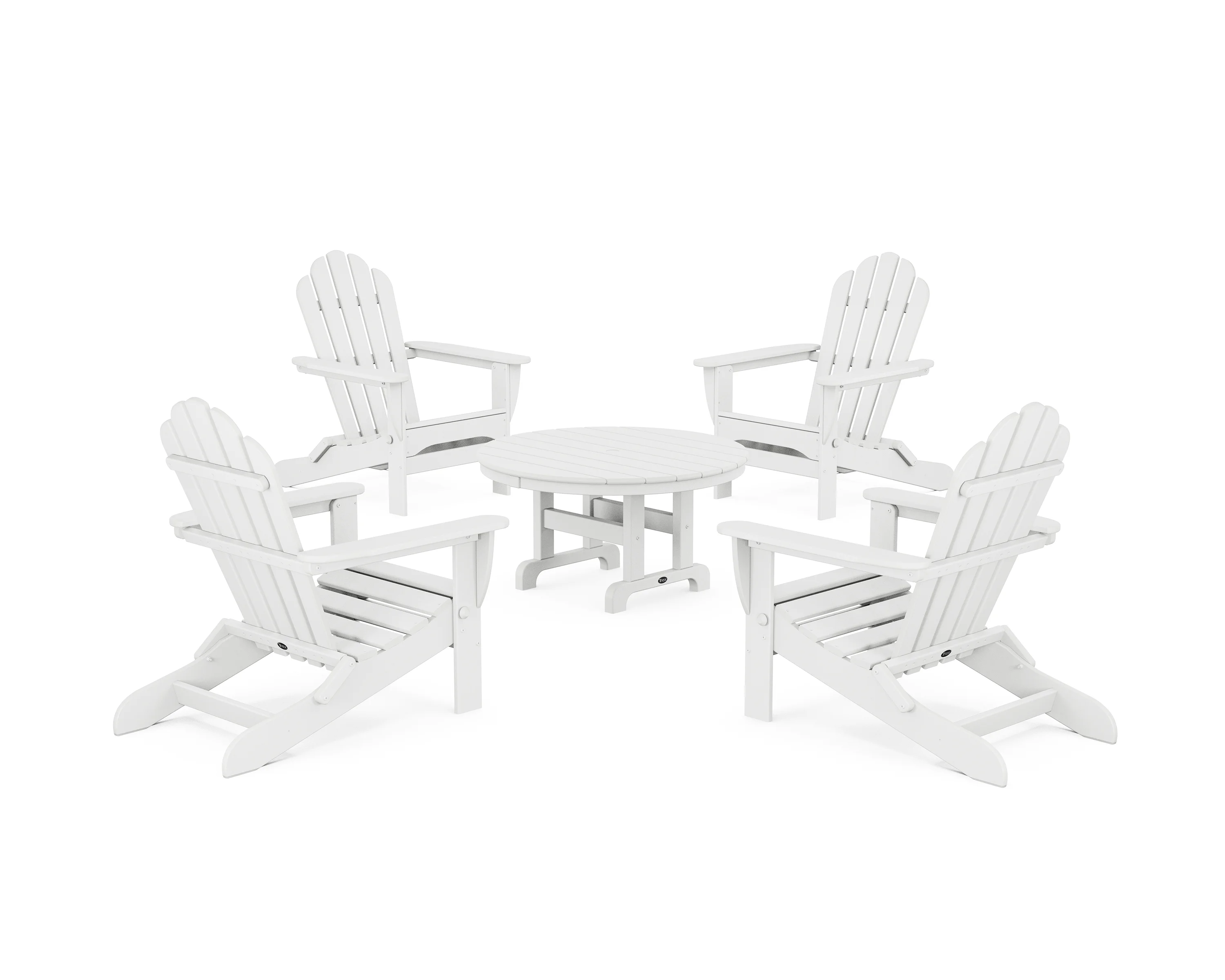 Trex® Outdoor Furniture™ 5-Piece Monterey Bay Folding Adirondack Chair Conversation Group in Classic White