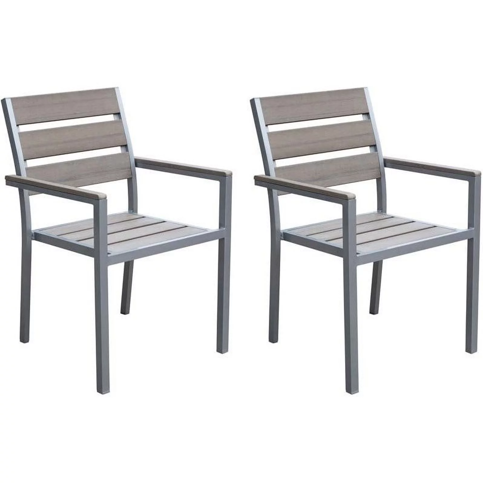 Atlin Designs Patio Dining Chair in Sun Bleached Gray (Set of 2)