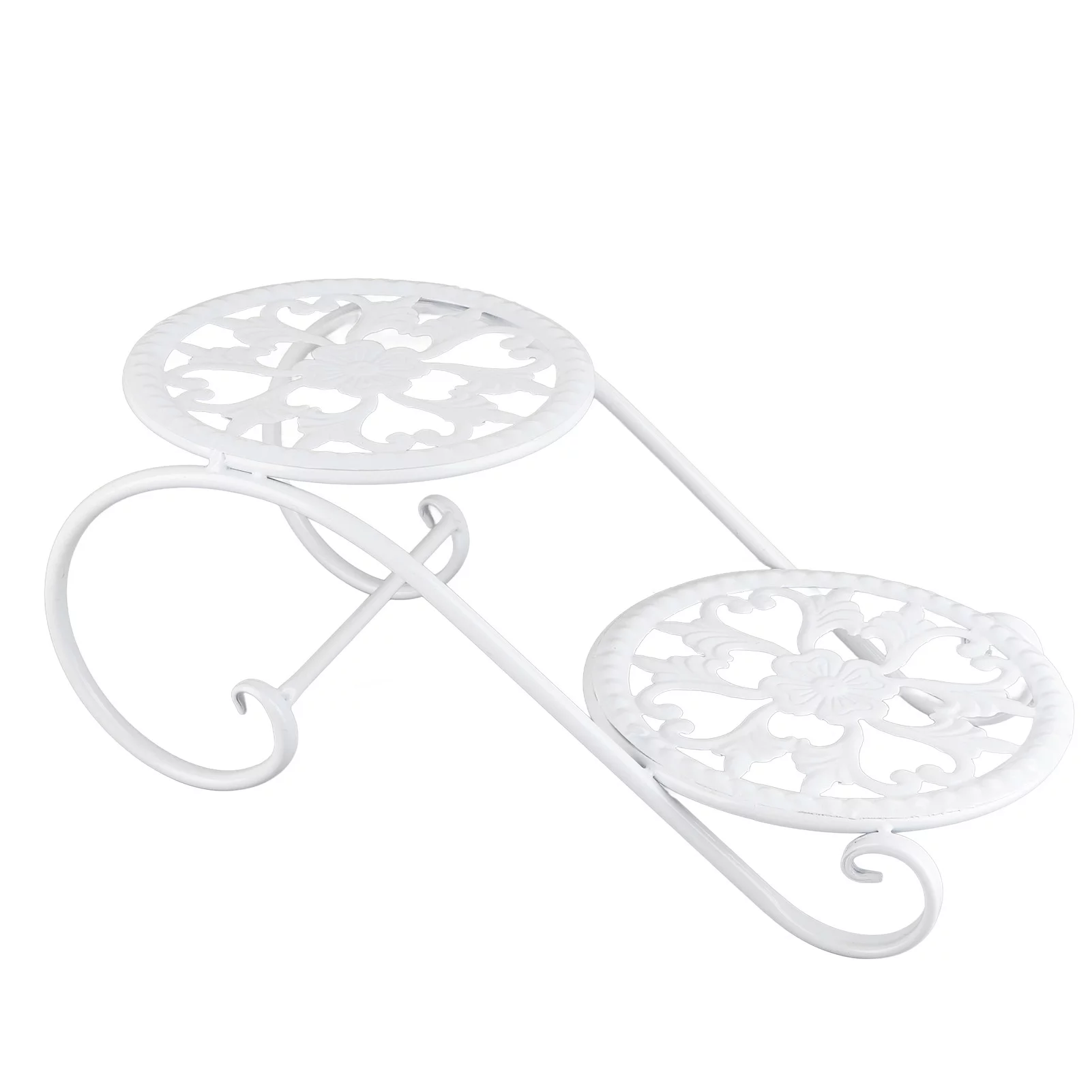 Outdoor Plant Stand - 2 Plant Flower Iron Stand,Mini Flower Pot Holder for Patio Garden Living Room Corner Balcony and Bedroom