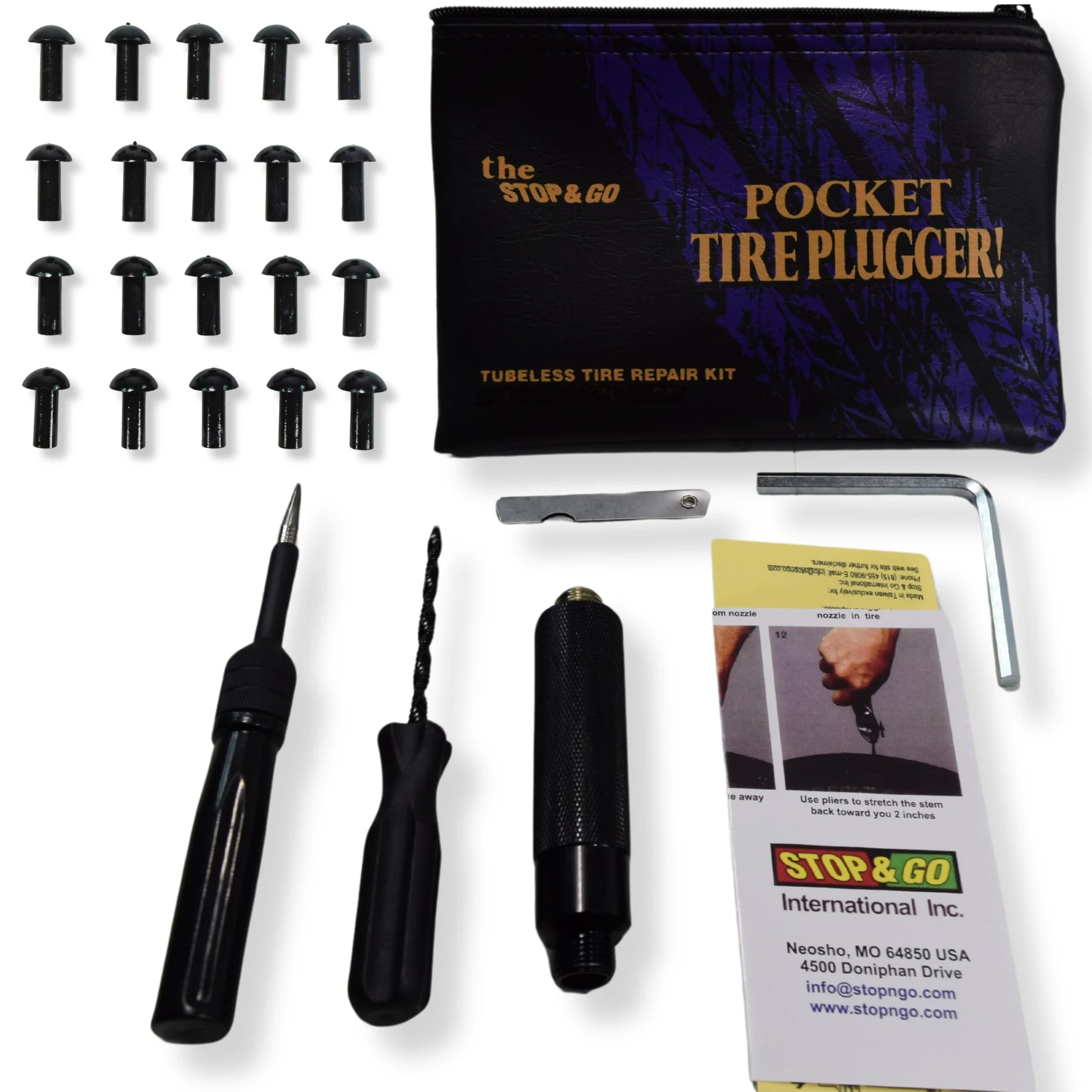 Stop & Go 1081 Tubeless Tire Pocket Plugger Repair Kit
