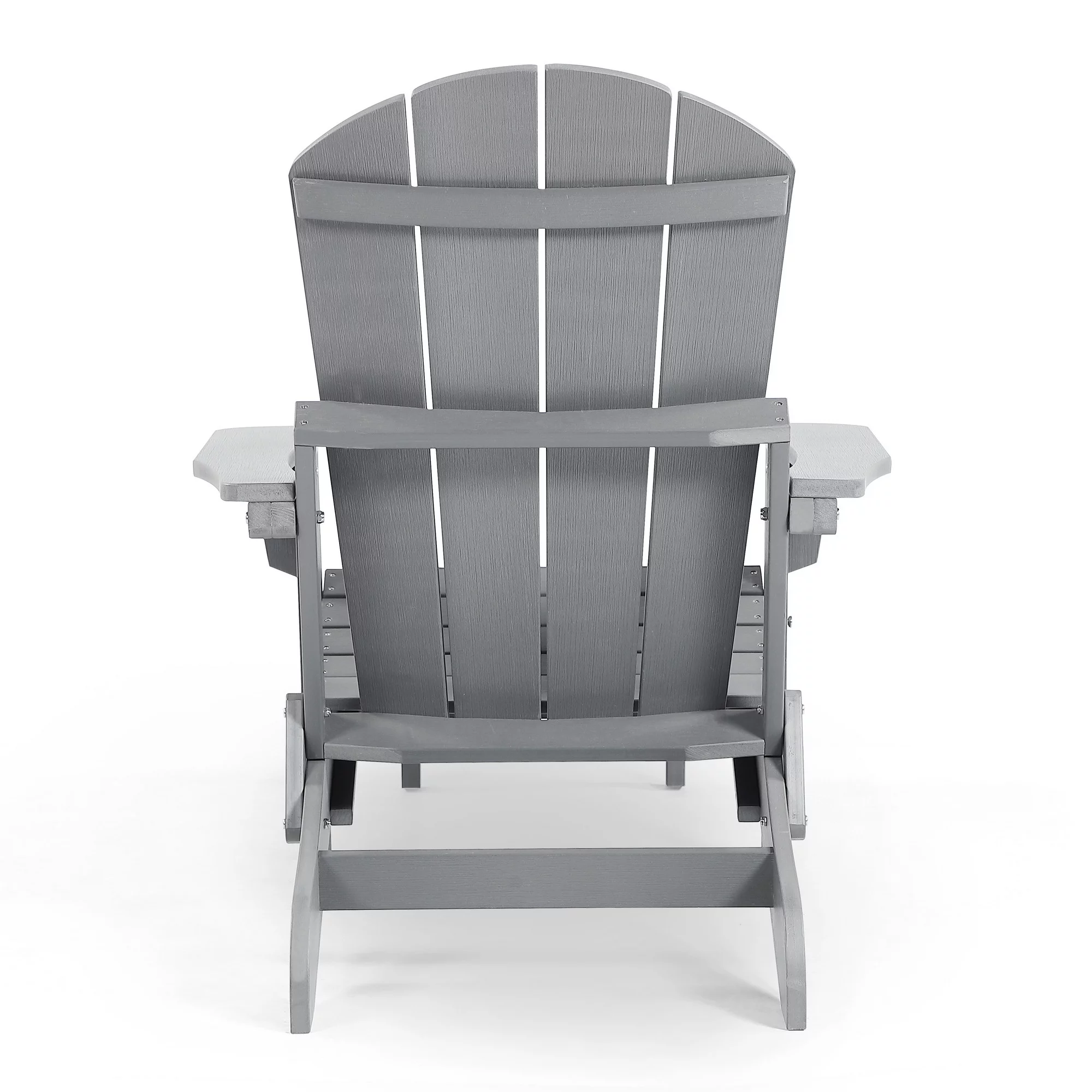 Hurley Stanton Drew Plastic/Resin Folding Adirondack Chair with Ottoman (Gray)
