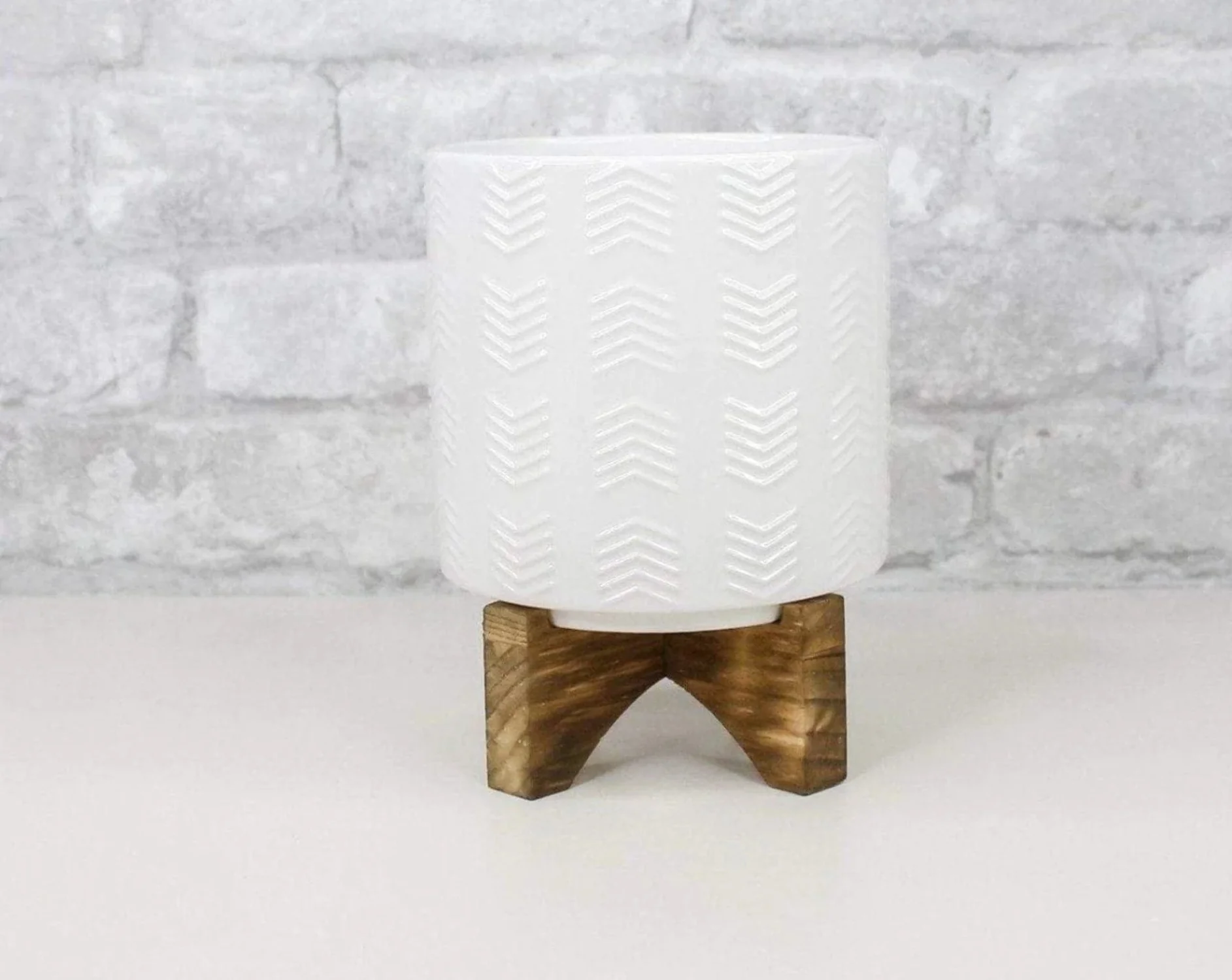 Sola Wood Flowers -Beautiful Boho Ceramic Flower Pot with Stand 4.75