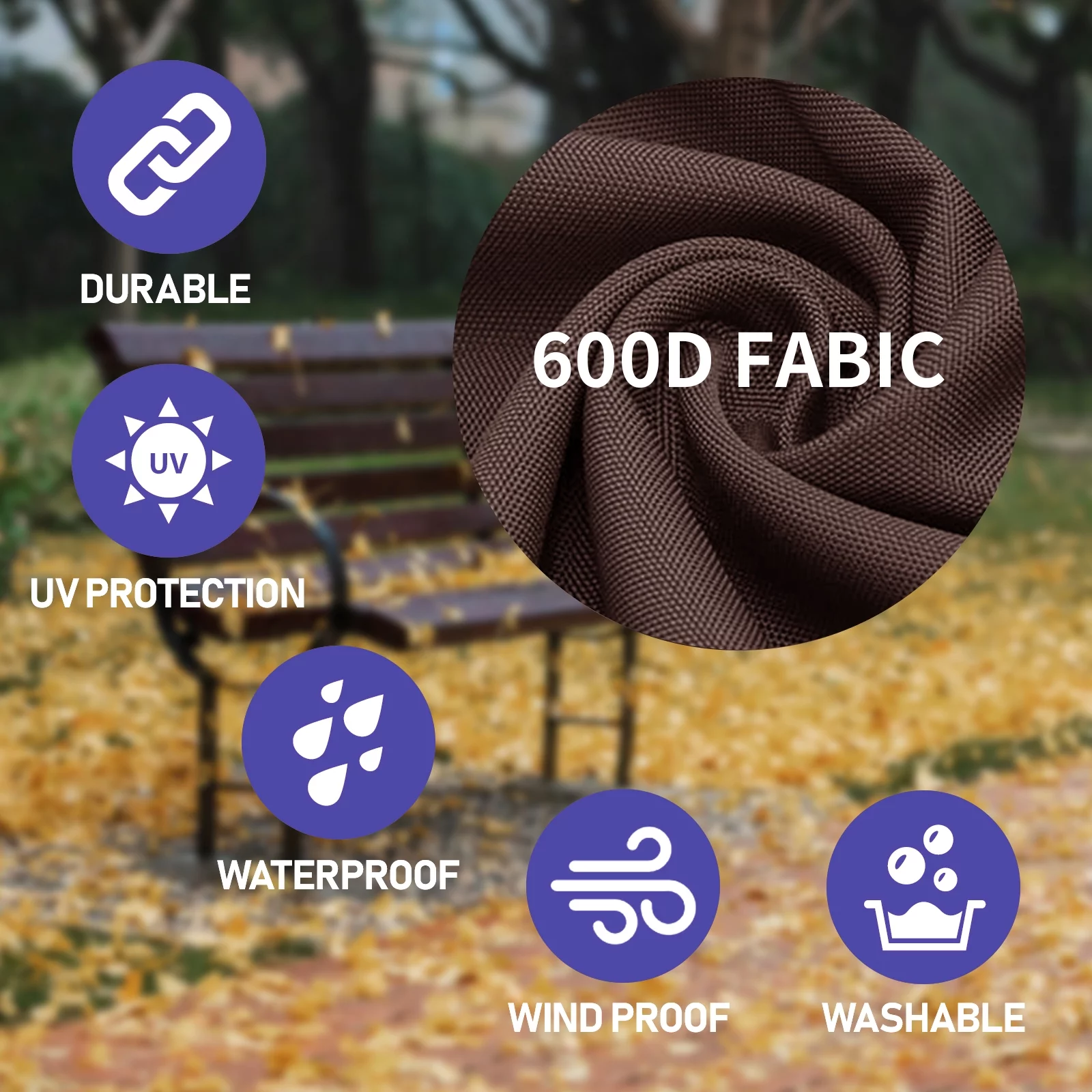 Roastove Round Patio Furniture Covers, 100% Waterproof Outdoor Table Chair Set Covers, Anti-Fading Cover for Outdoor Furniture Set, UV Resistant, 84