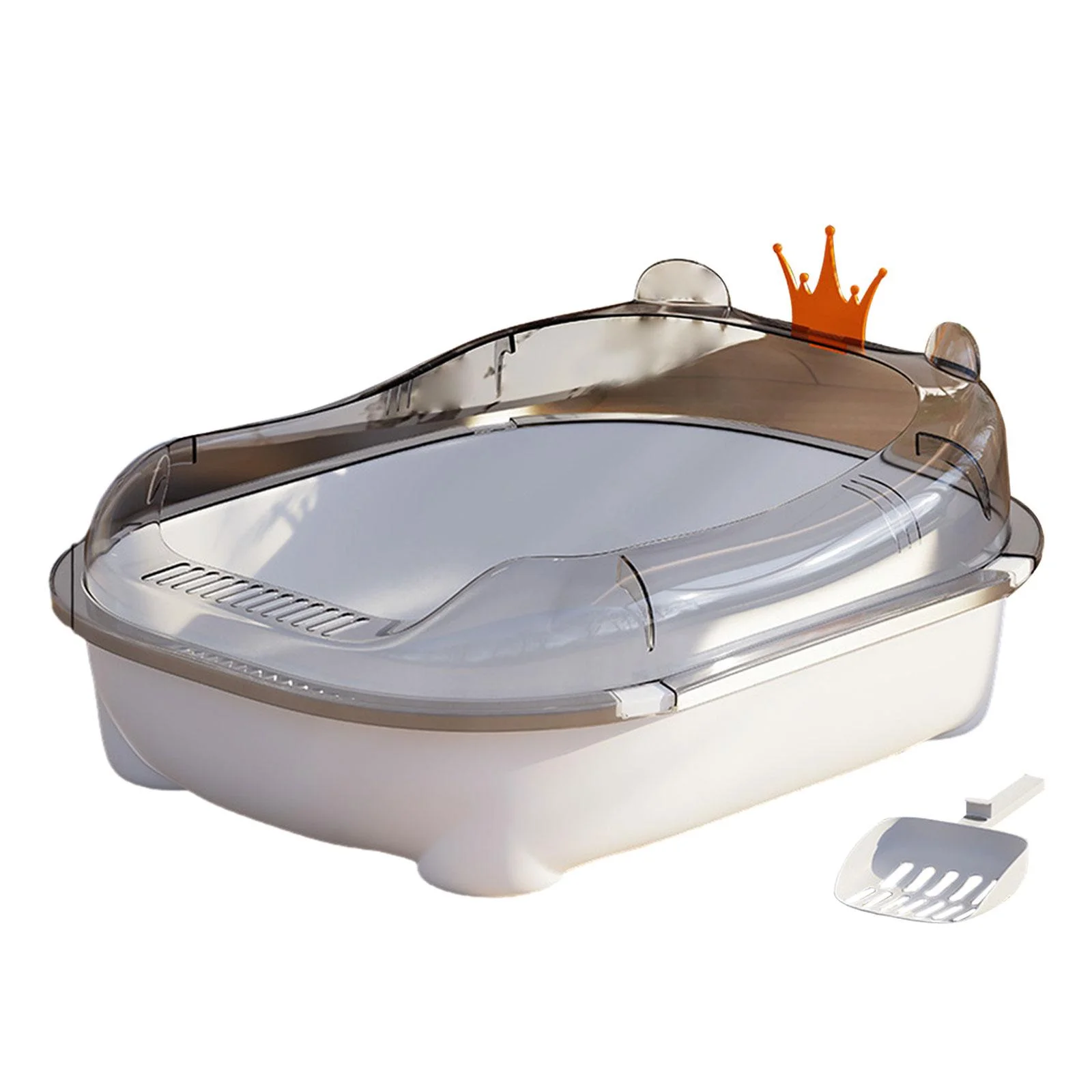 oshhnii Cat Litter Litter Container Cat Sand Box Large Bedpan with High Side Cat white