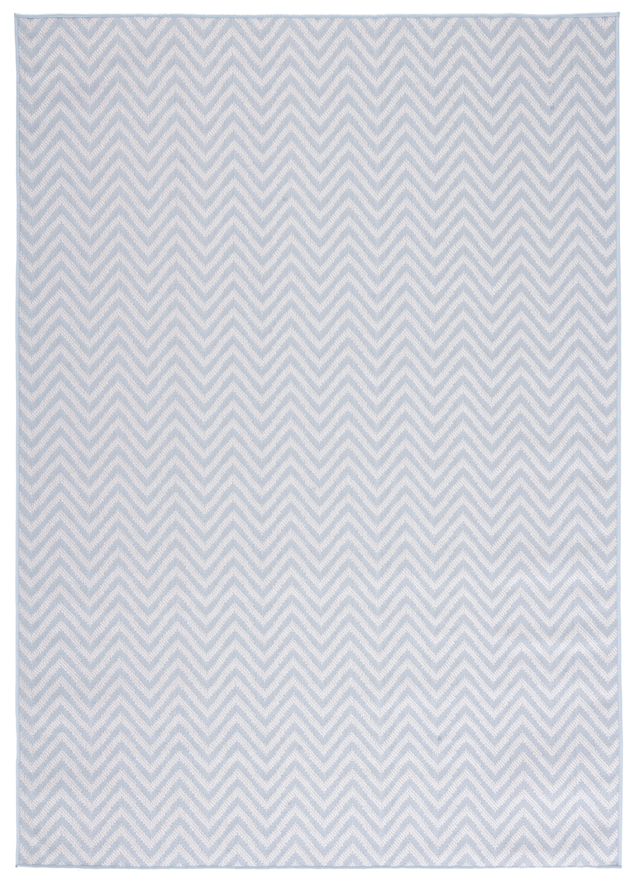SAFAVIEH Martha Stewart Elana Indoor Chevron Indoor/Outdoor Area Rug, Grey/Cream, 6'7