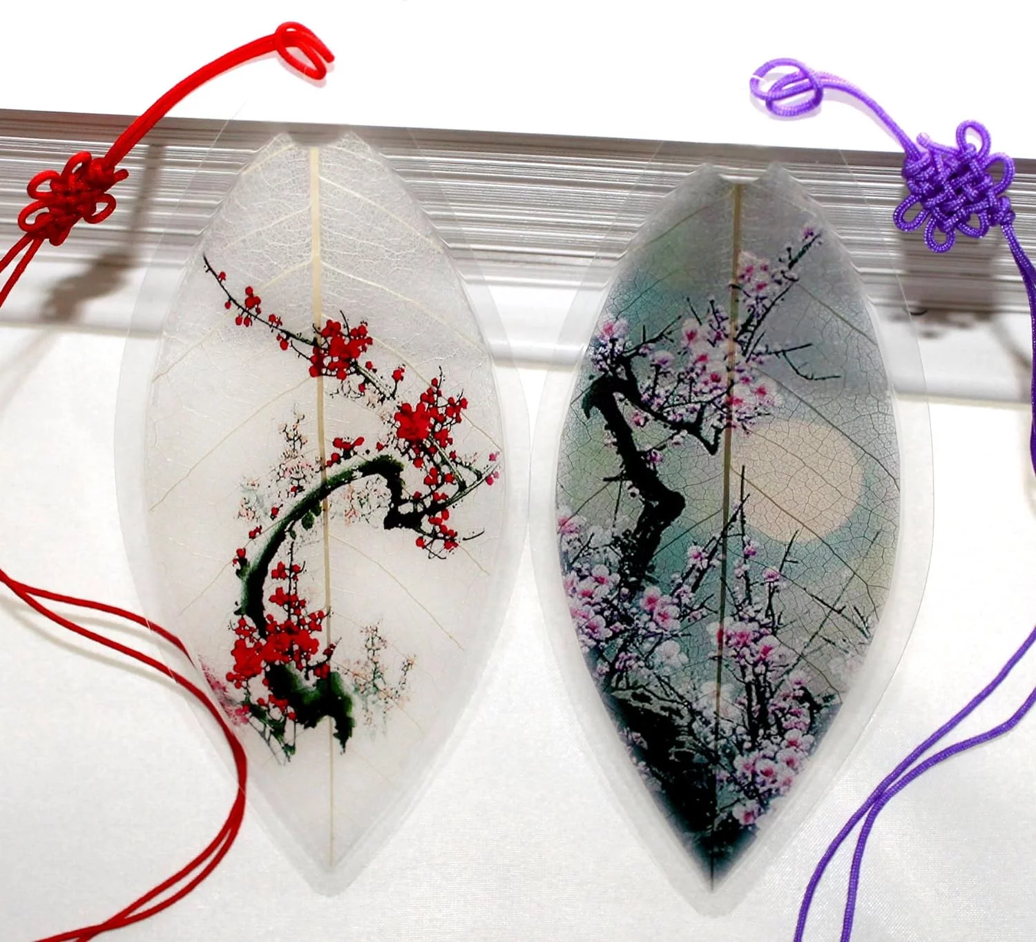 Cherry Blossom Flower Bookmarks -Made Of Real Tree Leaves, Charm, Ornament, Art Decoration Gift