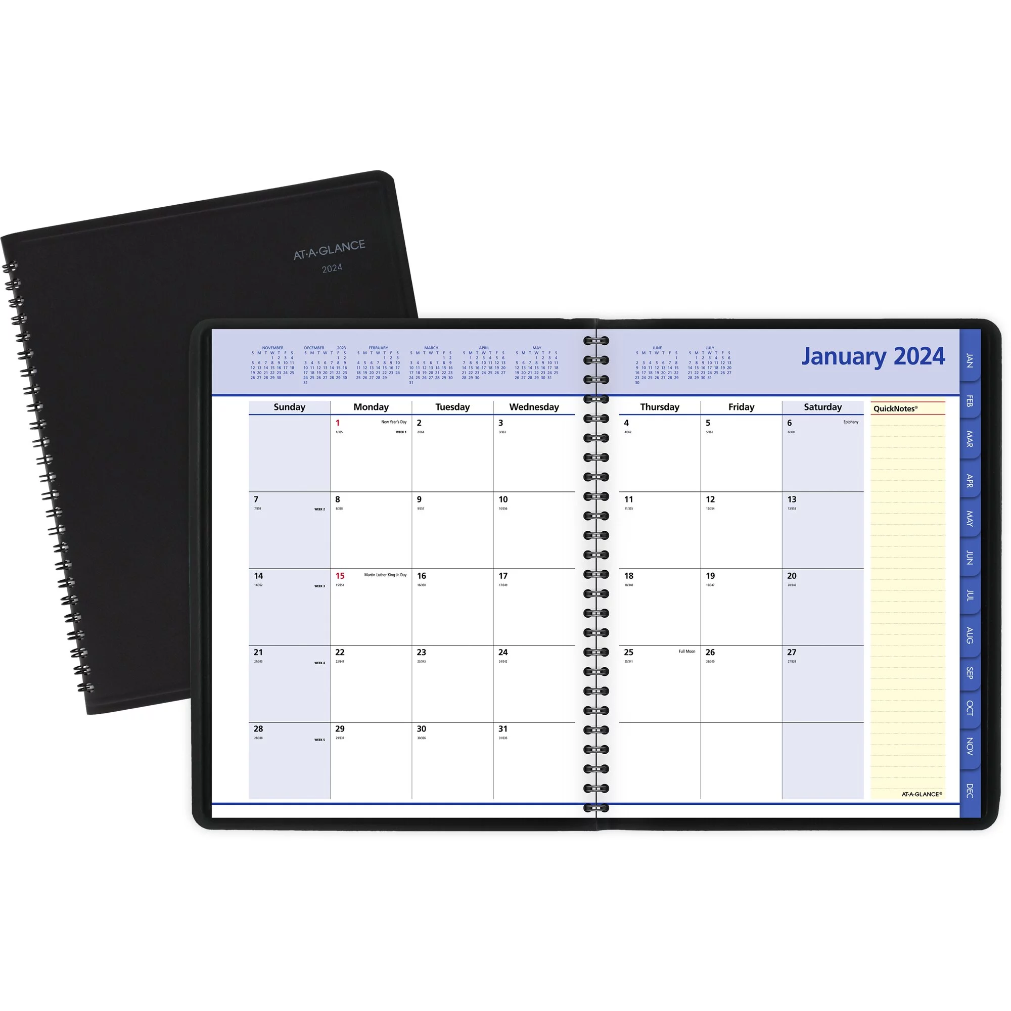 AT-A-GLANCE QuickNotes 2024 Monthly Planner Black Medium 7 x 8 34 - Monthly