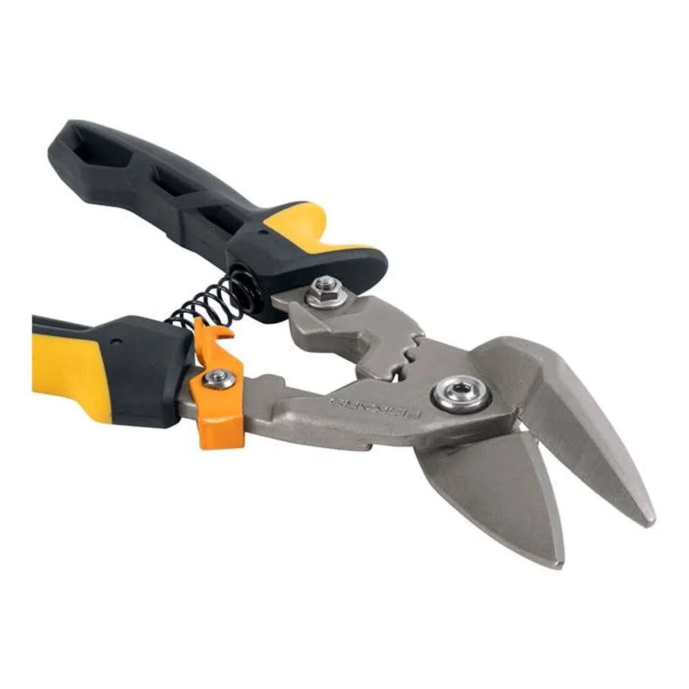 Fiskars Pro PowerGear Aviation Snips (Offset Straight Cut), Yellow