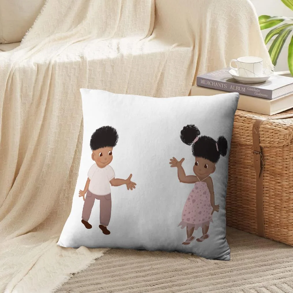 LALILO Throw Pillow Covers Afro American Baby Boy Girl Talking Cushion Cover 18