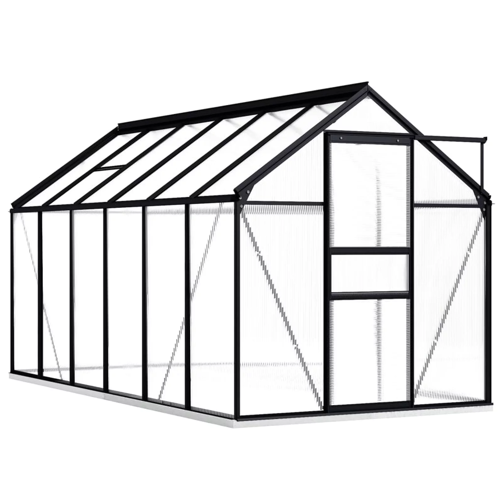 Aibecy Greenhouse with Base Frame Anthracite Aluminum 75.7 ft²