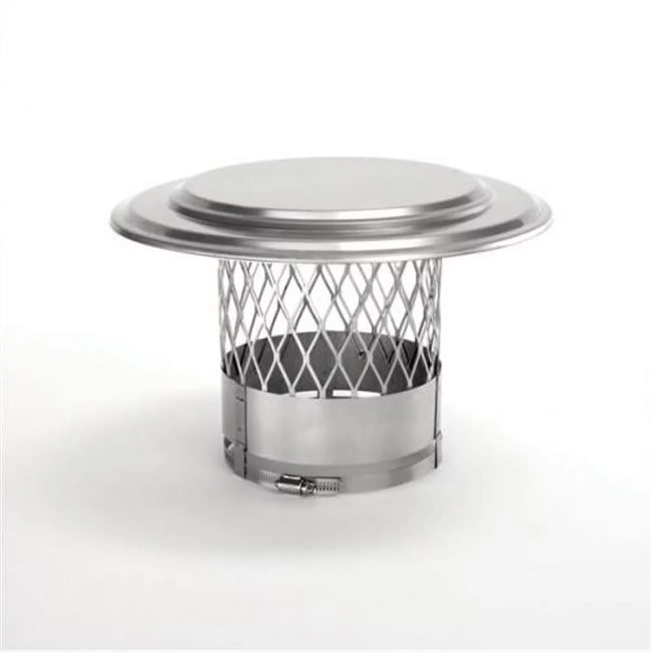 Home Saver 10480 8 in. UltraPro Collarplate Rain Cap with 0.75 in. Mesh - 316 Alloy
