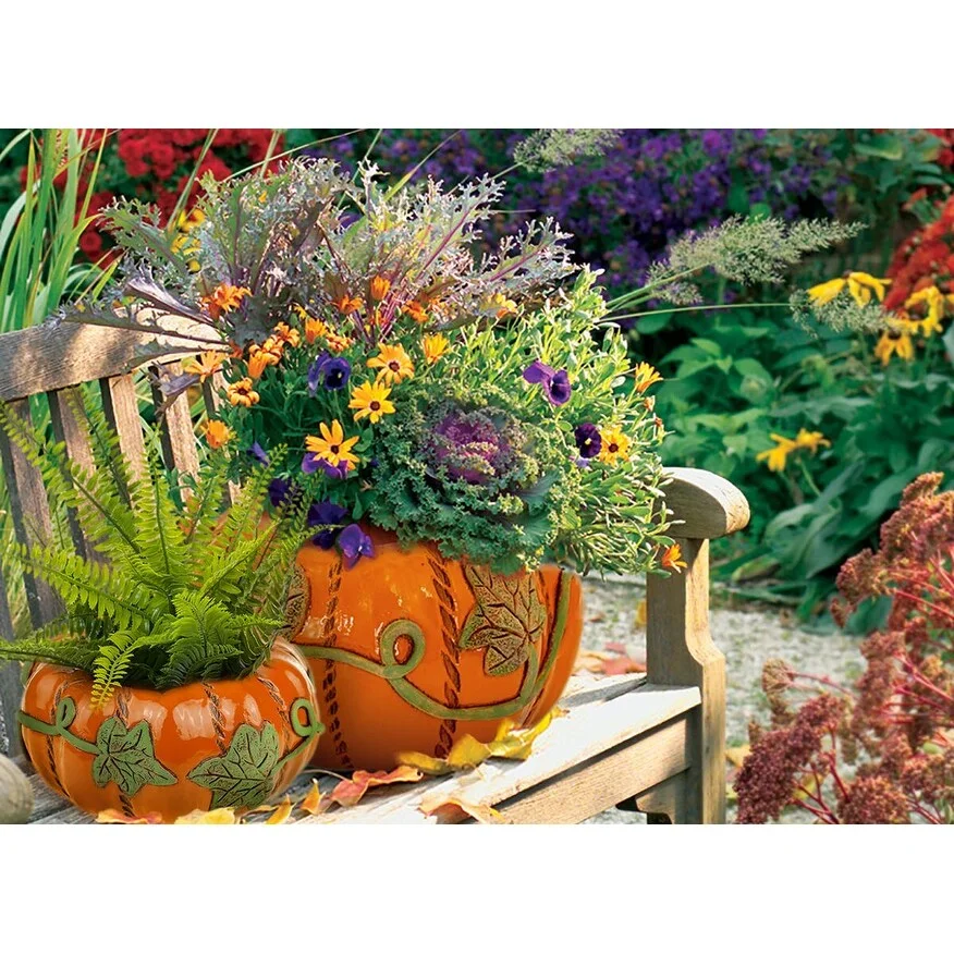 Golden Ceramics  Handmade Flower Pot Planter - Pumpkin 6.7