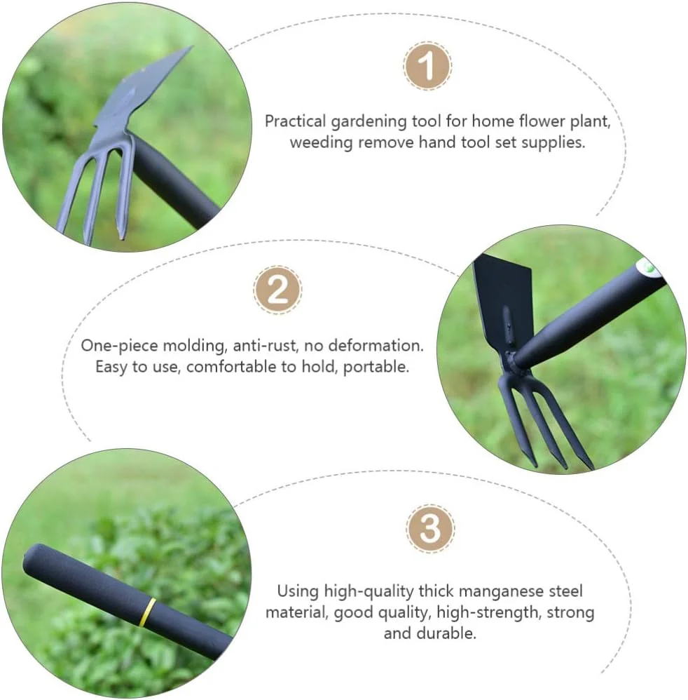 Heavy Duty Manganese Steel Hand Tiller for Hoeing  Cultivating  Weeding  Digging  Loosening Soil  Flower Planting in Gardens and Farms - Agriculture Tool with High Efficiency and Durabili