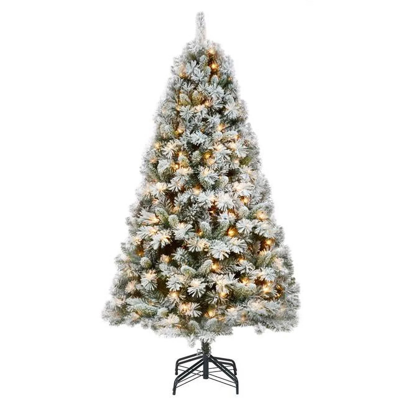 Jeco CH-CT79 7.5 ft. Prelit Frosted Christmas Tree with Meta Stand