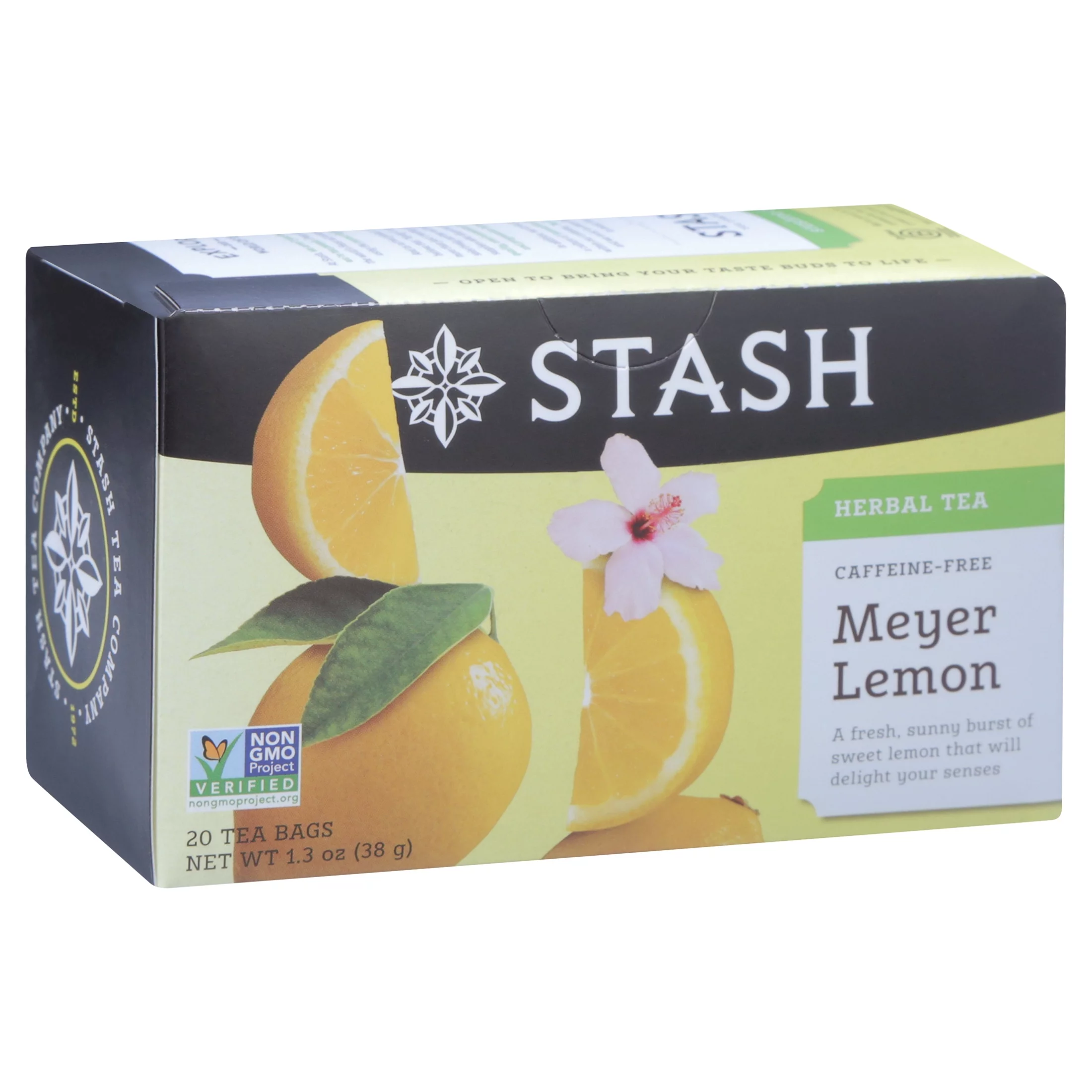 Stash Tea Meyer Lemon Herbal Tea Bags, 20 Count