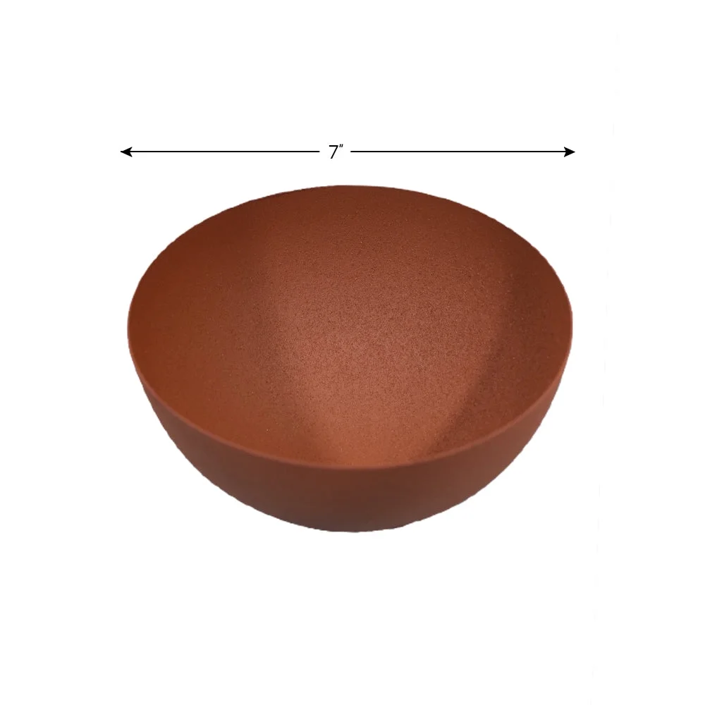 Eco-Friendly Handmade 100% Iron Round Modern Black & Orange Rust Color 8.07'' x 8.07'' x 7.87'' Planters Pot for Lawn, Balcony, Garden, Patios, Restaurant, Banquet Hall, Spa, Beauty Parlor etc.