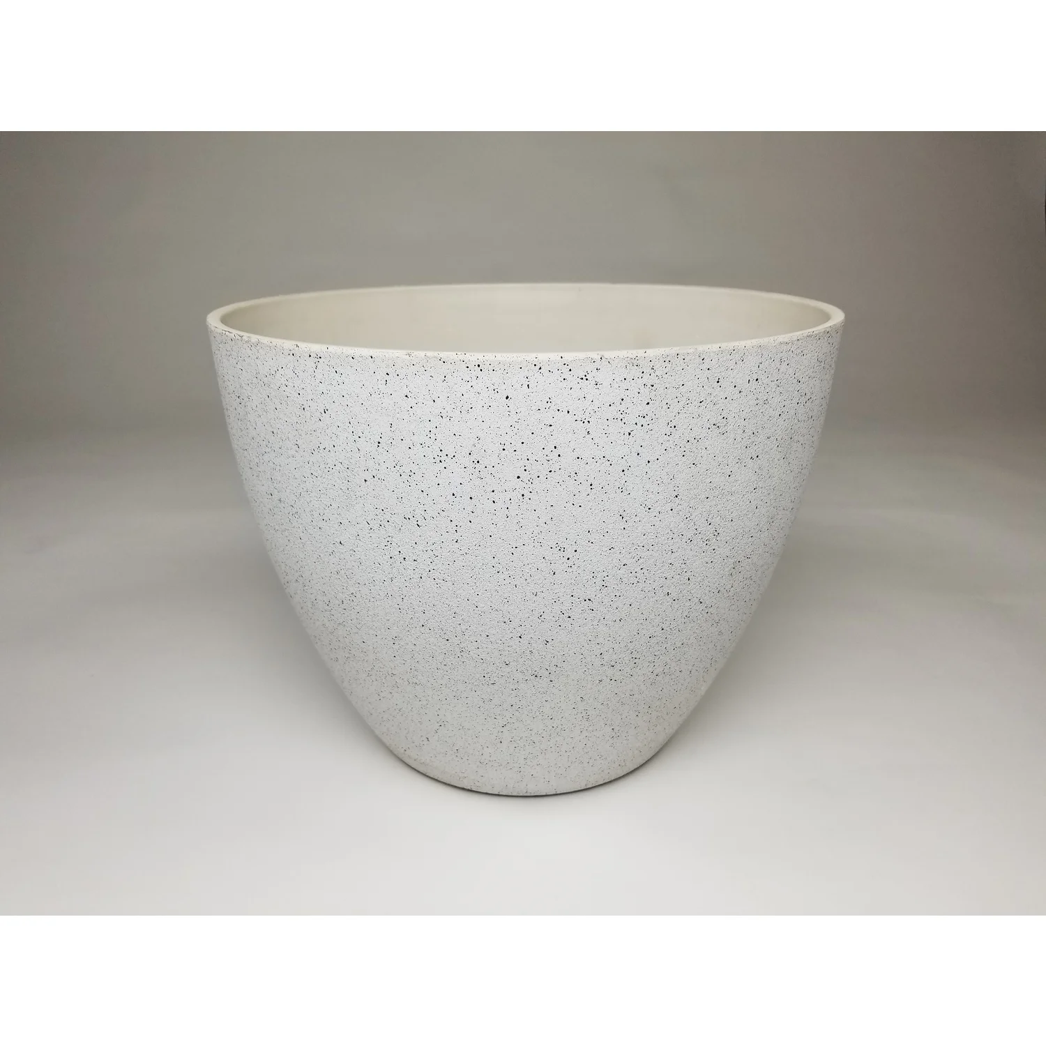 Exaco FM-WP17 Fiber Clay Planter, Spackled White - Medium & Large