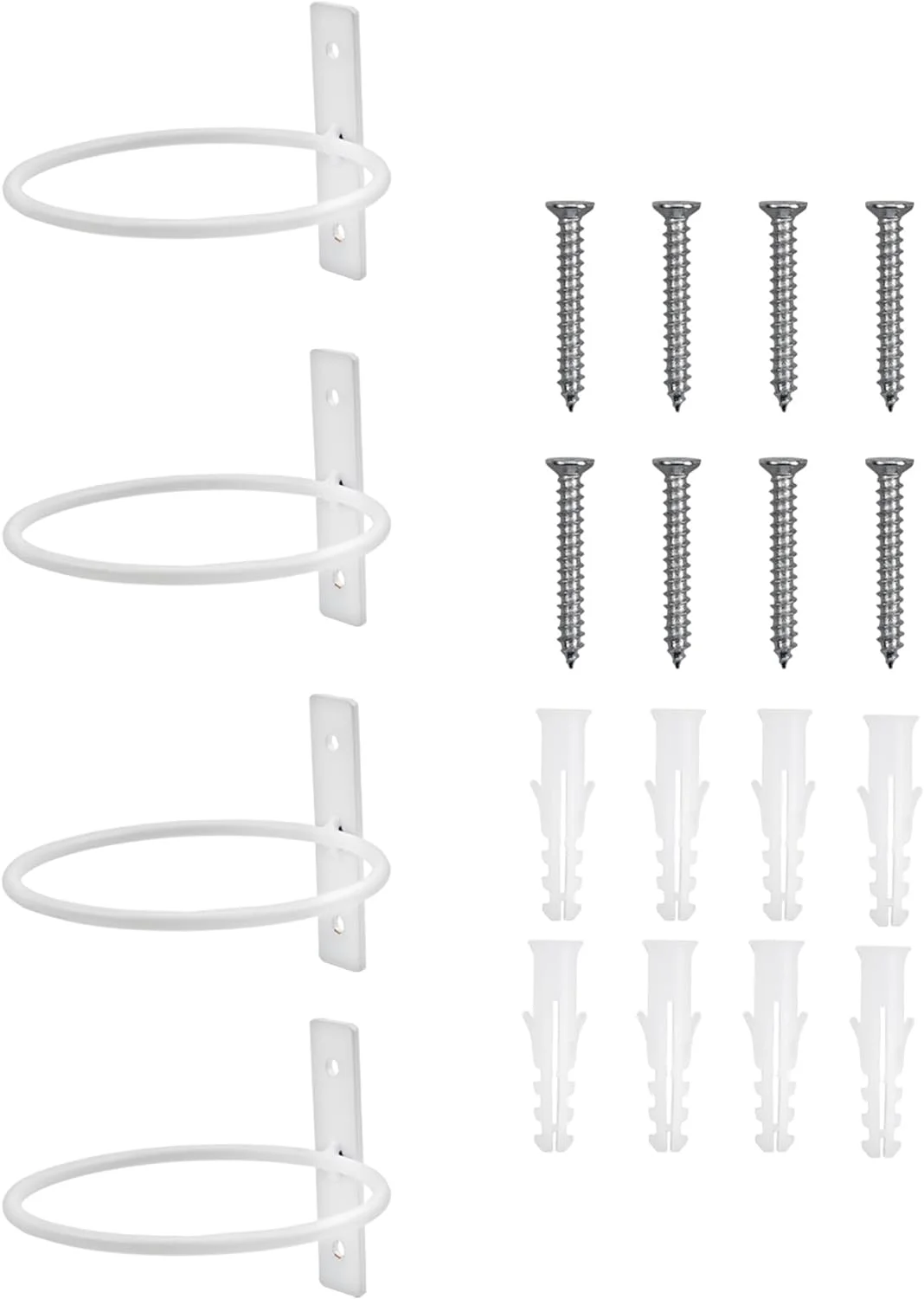 Metal Wall Ring Planters (4-Inch, White); Wall-Mounted Garden Holders