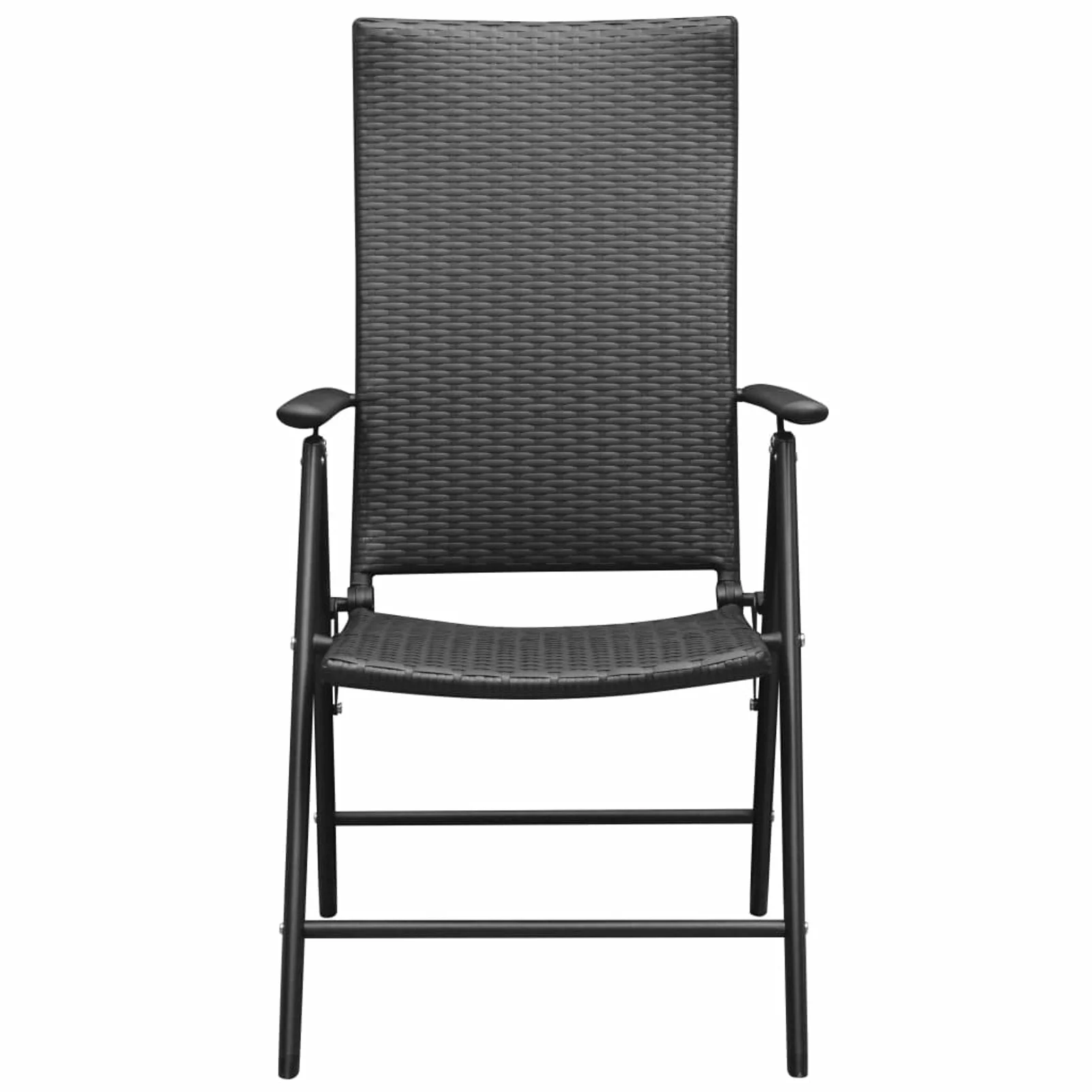 Tomshoo Stackable Patio Chairs 2 pcs Poly Rattan Black