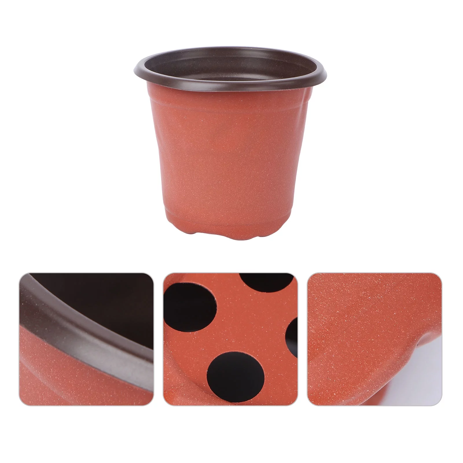 OUNONA 10PCS Plastic Plant Flower Pots Nursery Seedlings Pot Lightweight Two-tone Universal Seed Starting Pots