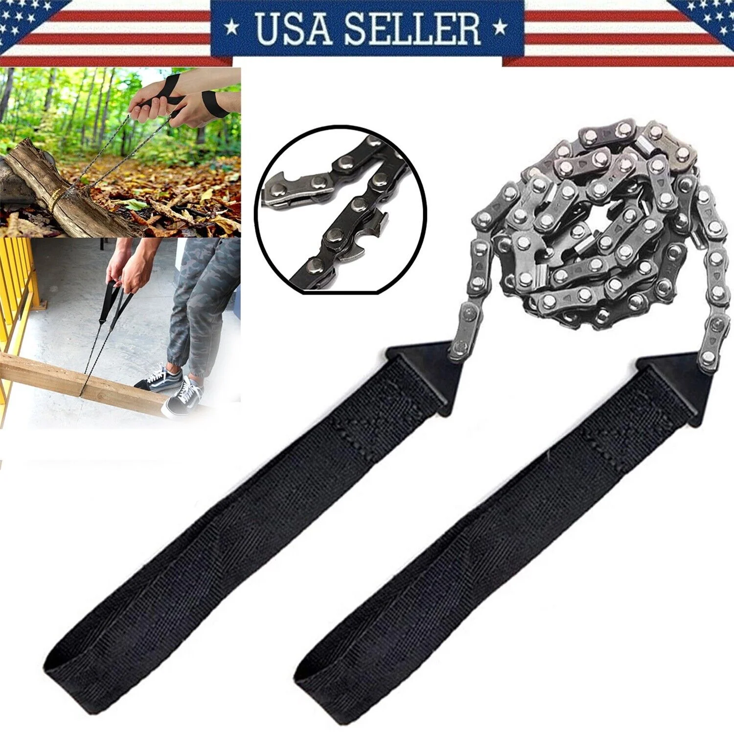 Survival Pocket Chainsaw Faster Hand Folding Saw Chain For Camping Tree Cutting