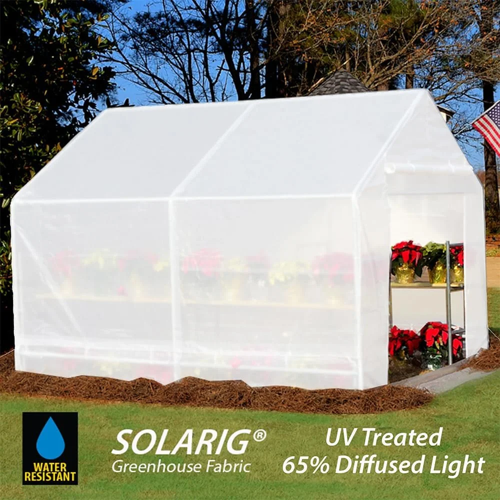 Greenhouse 10-Feet By 10-Feet, 1 3/8-Inch Steel Frame, 6-Leg, Opaque, GH1010