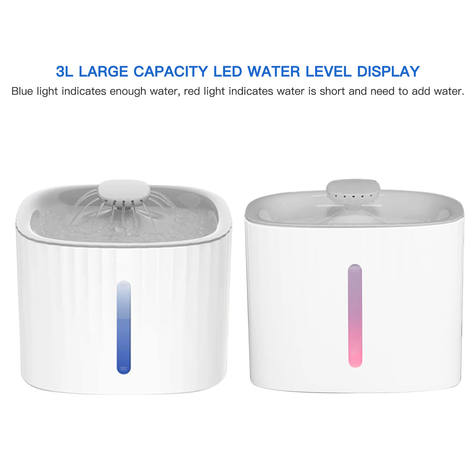 Automatic Water Dispenser for Pets 3L Water Level Display Noise-free Water Dispenser for Cats Dogs and Other Pets