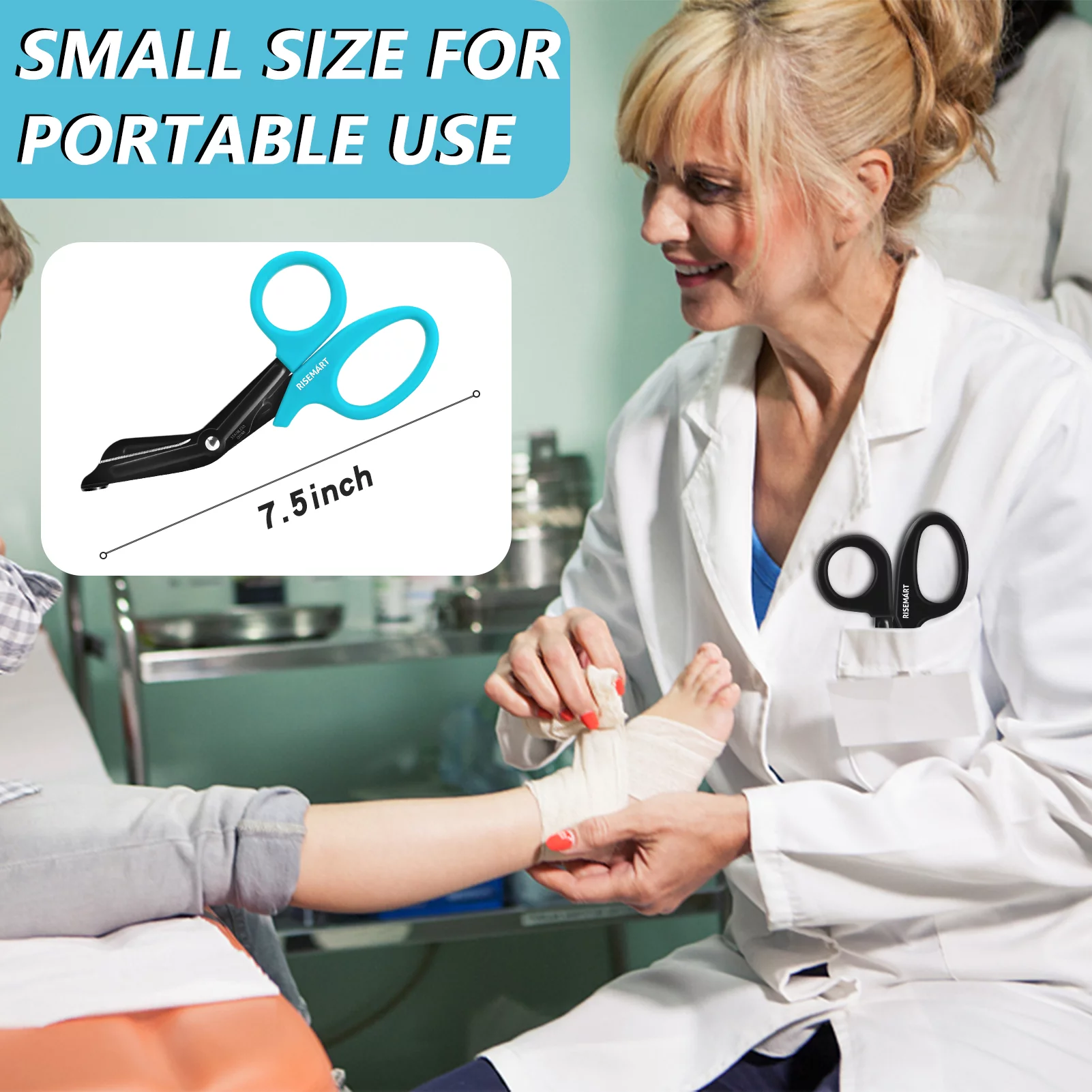 Trauma Shears - Bandage Scissors for Nurses, 7.5