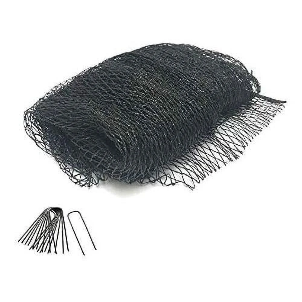 Inch  Quality Pond & Garden Netting 20X50 Feet - Keeps Out Debris, Predators - Heavy Duty, UV Resistant, Small Mesh Size, 36 Steel Stakes