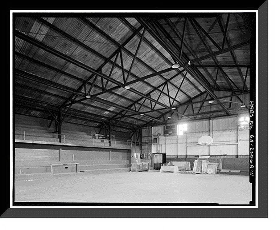 Historic Framed Print, Plains School, Gymnasium, Bond Street (opposite Paschal Street), Plains, Sumter County, GA - 11, 17-7/8