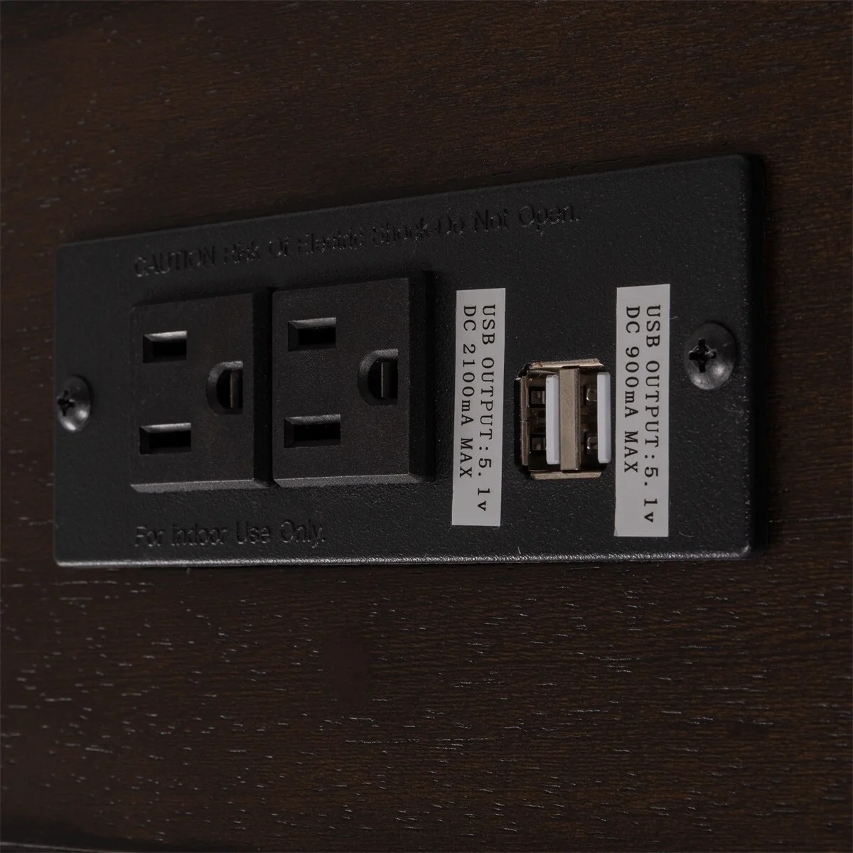 MERAX  4-Piece Counter Height Dining Set with Socket and Leather Padded Stools Espresso