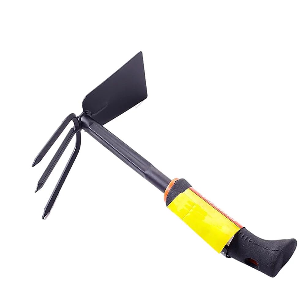 Mini Garden Hoe - 2 in 1 Mini Multifunction Garden Hoe Rake Lawn Rake Outdoor Gardening Dual Purpose Shovel Spade Portable Digging Tool for Loosening Soil Digging Weeding Planting(Black)