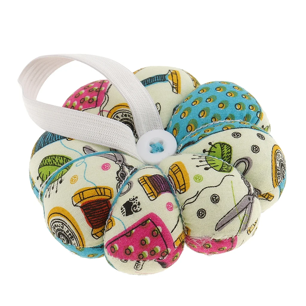 Handy Pumpkin Shaped Pin Cushion with Wrist Band Wearable Pincushion