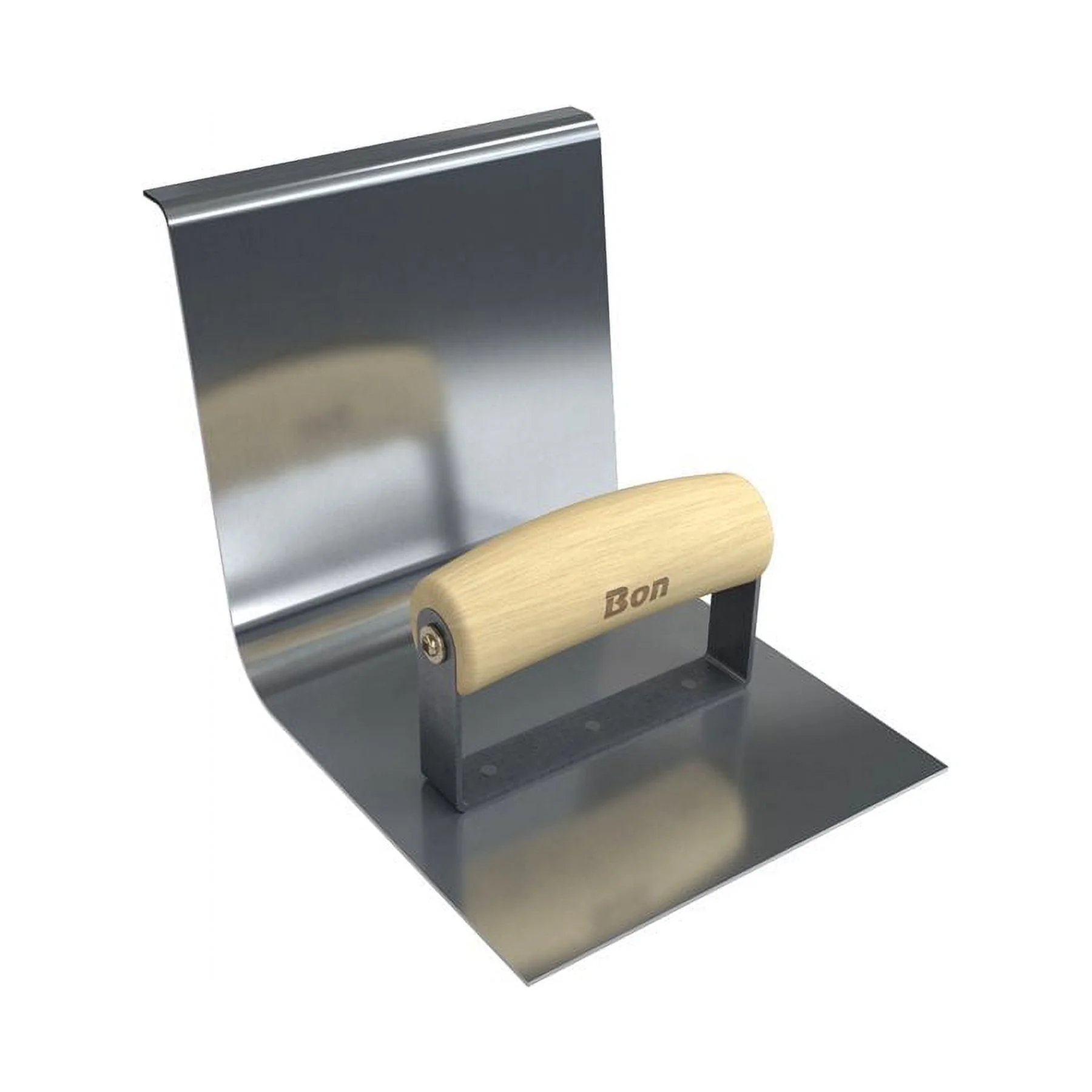 Bon 12-812 Base Tool -Stainless Steel 6-inch X 6-inch - 1-inch Radius 6-inch Lip Wood Handle