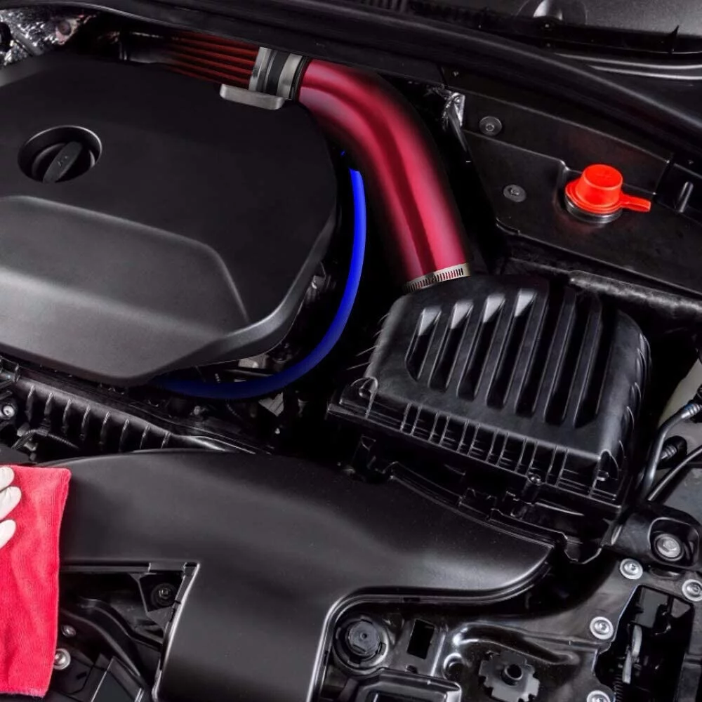 Kqiang Universal Car Cold Air Intake Filter Red Alumimum Induction Pipe Hose Engine System