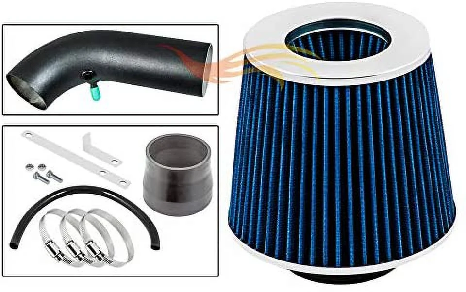 RW SERIES - MATTE BLACK PIPE BLUE - SHORT RAM INTAKE Compatible For 99-03 CHEVY TRACKER/SUZUKI GRAND VITARA 2.5L