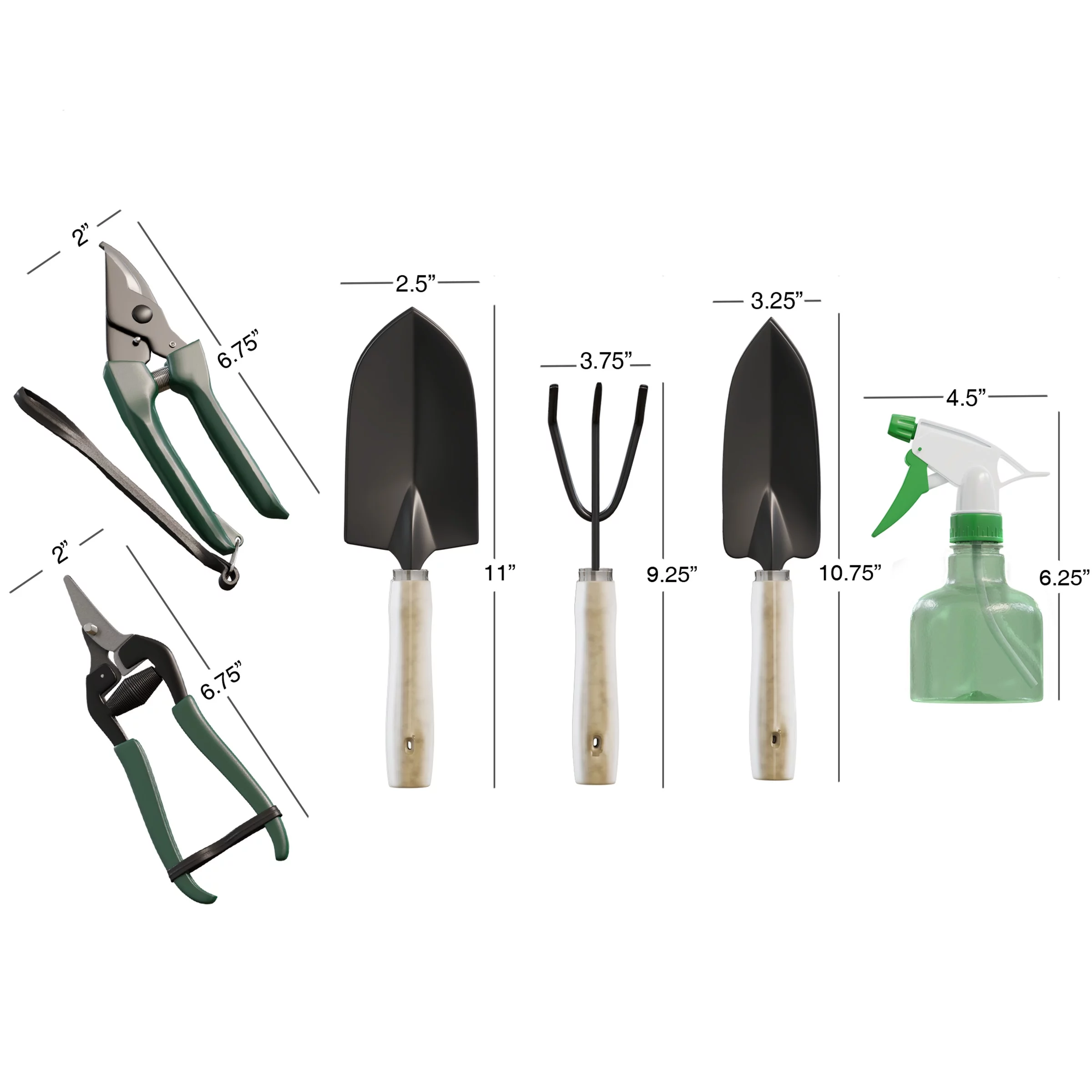 Pure Garden 8-Piece Gardening Hand Tool Set with Canvas Tote (Beige)