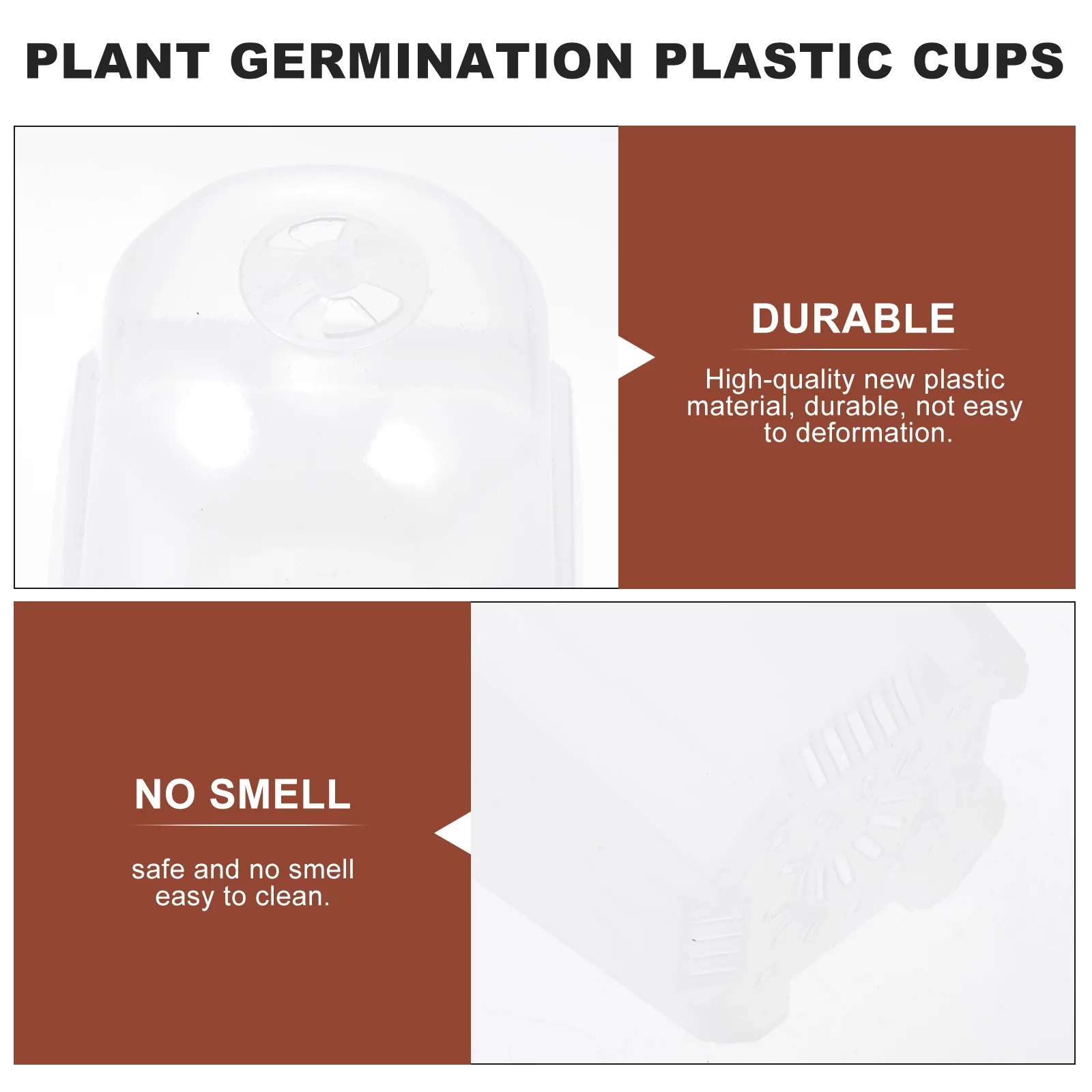 Guichaokj 10 Sets Plant Germination Plastic Cups Plant Growing Boxes Nursery Sowing Pots with LIds