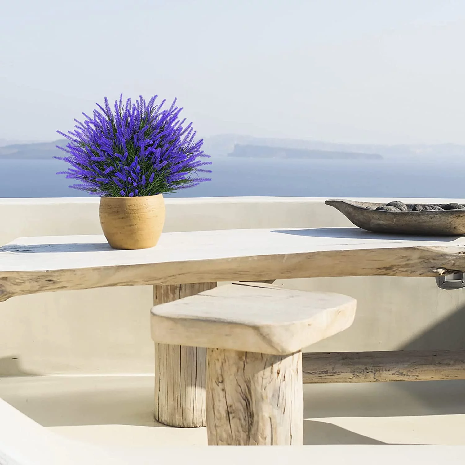 Viworld 12 Bundles Fake Outdoor Flowers UV Resistant Plants Artificial Lavender Faux Plastic Shrubs Window Box Garden Porch Home Decor(Purple)