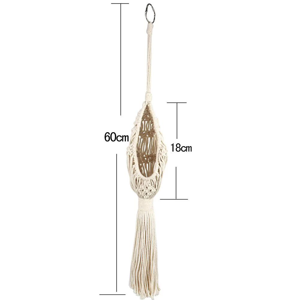 Hand-woven Hanging Basket Wall Decoration Plants Holder Flower Pot Flower Pot Basket Hanging Cotton Rope 2