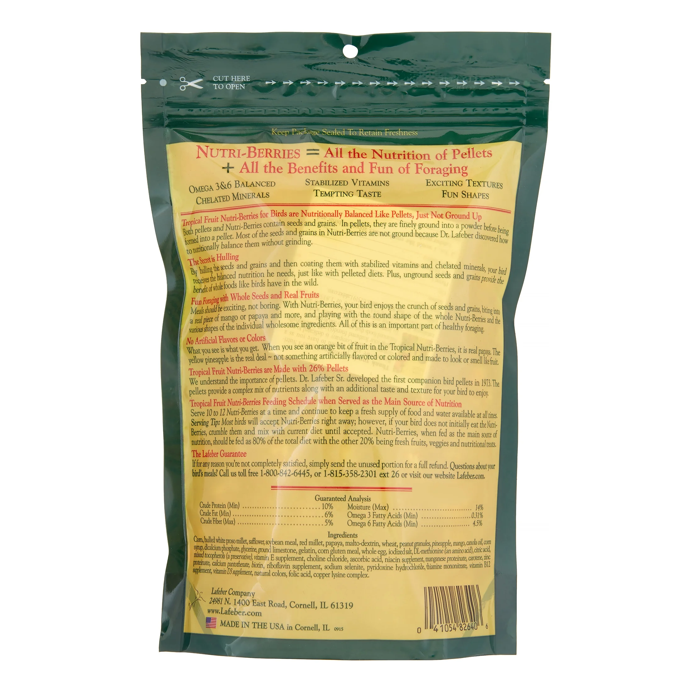 Lafeber Nutri-Berries Tropical Fruit Cockatiel 10oz