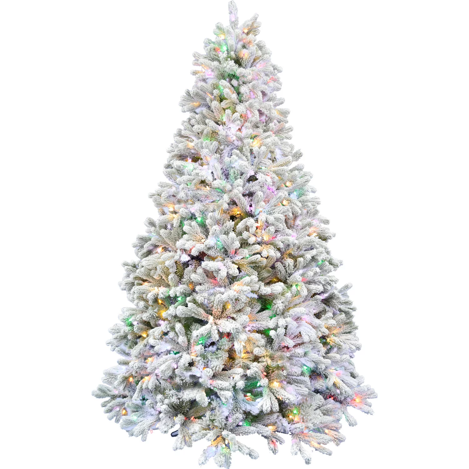 Fraser Hill Farm 6.5-Ft. Pre-Lit Half Wall Snowy Christmas Tree, Multi-Color LED Lights, FFHTA065-6SN