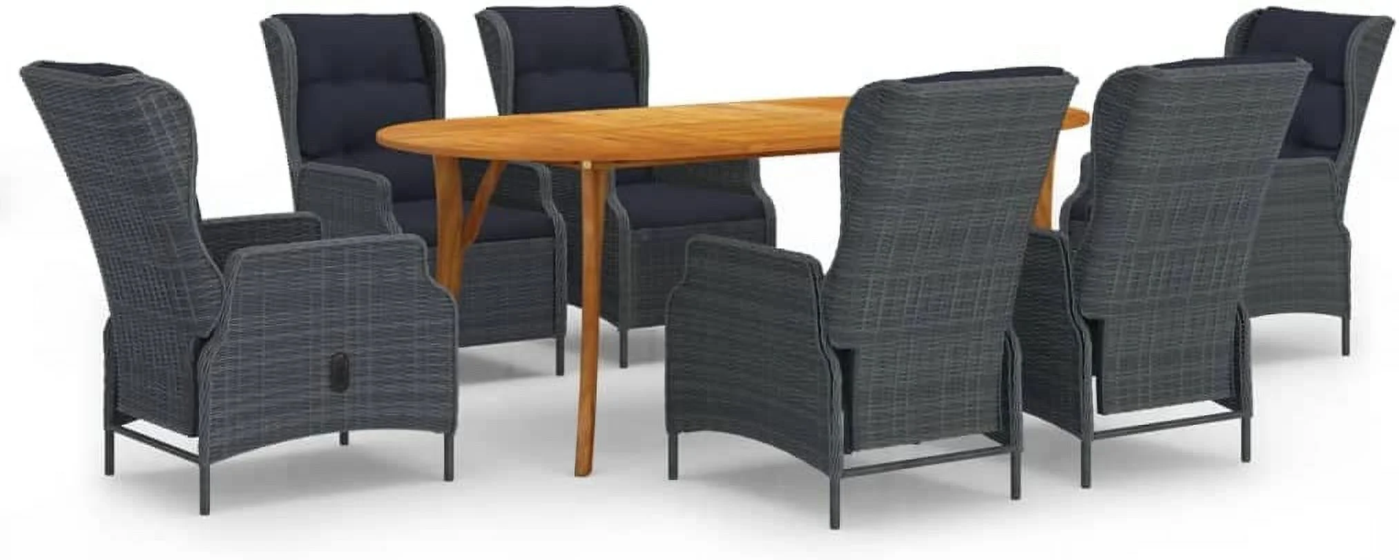 5 Piece Patio Dining Set Patio Lounge Set Outdoor Dining Chairs Patio Conversation Seat Deck Casual Furniture Outdoor Seating Patio Conversation Seat for Porch Garden Backyard  Dark Gray