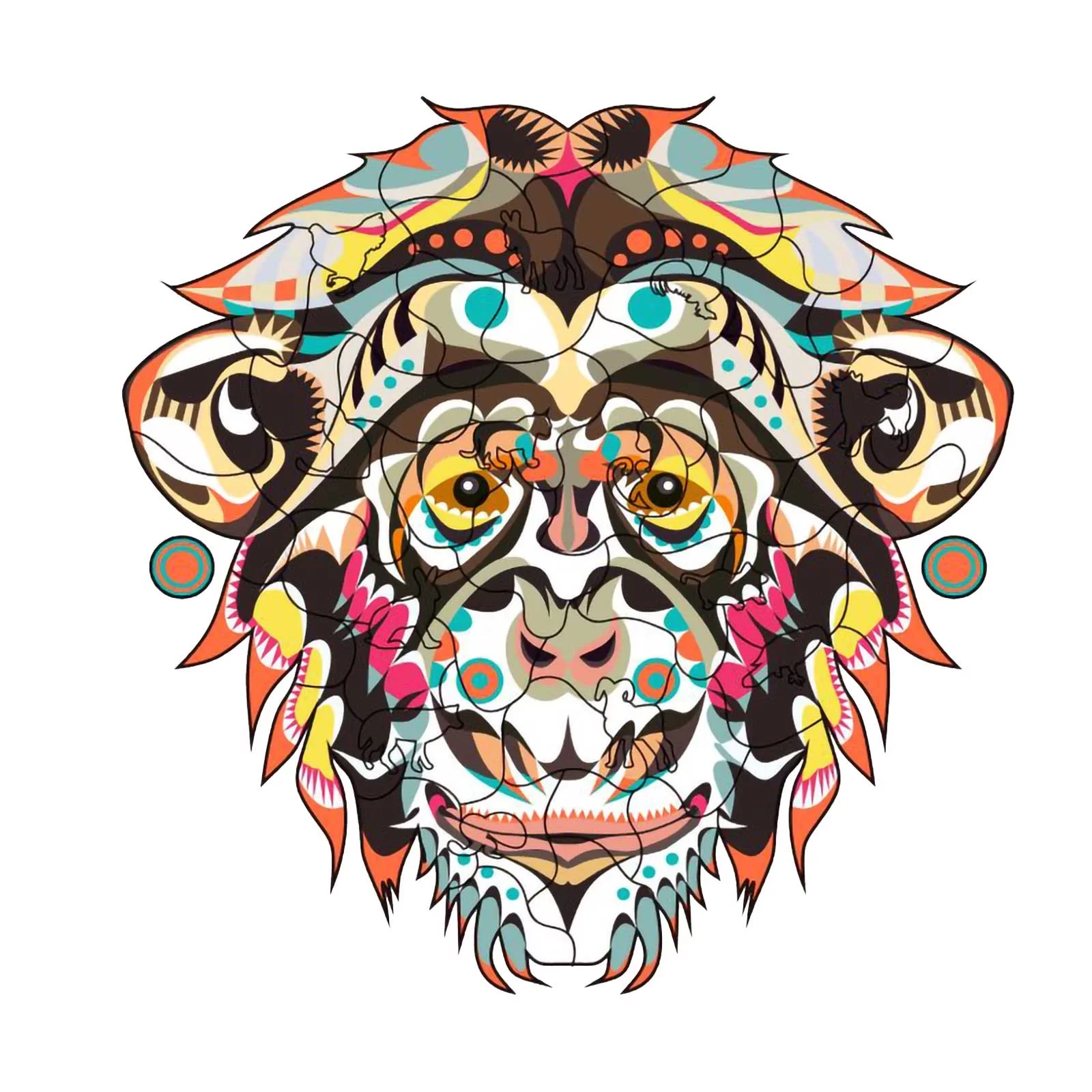 BINGLI Puzzle Building Blocks with Excellent Quality Mischievous Monkey Puzzles Adult's Thoughtful Gifts for Children Wooden