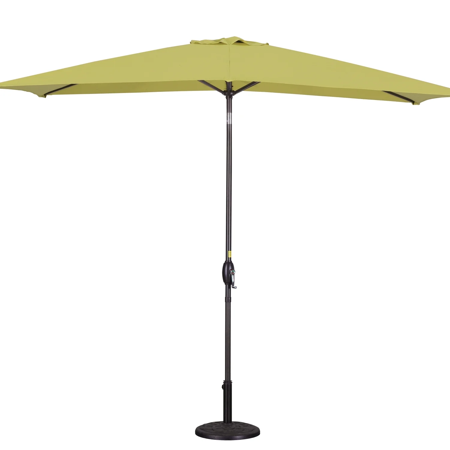 CGFHYP Rectangular Patio Umbrella 6.5 ft. x 10 ft. with Tilt  Crank and 6 Sturdy Ribs for Deck  Lawn  Pool in LIME GREEN