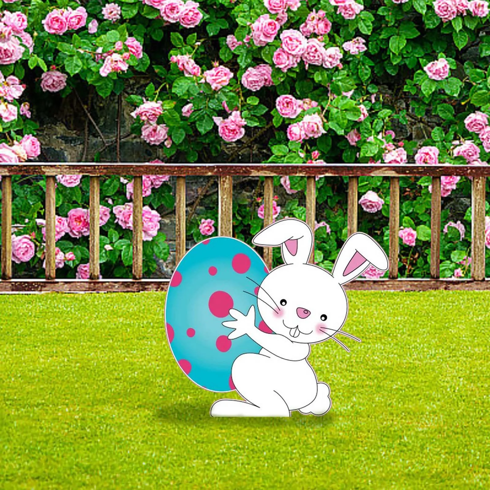 iju7gthy Catchers for Outside 4th of July Easter Garden Cuttings Easter Signs Animals Easter Flags Easter Outdoor Egg Ornaments